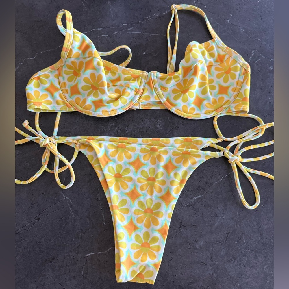 Kulani Kinis Yellow and Orange Floral Bikini